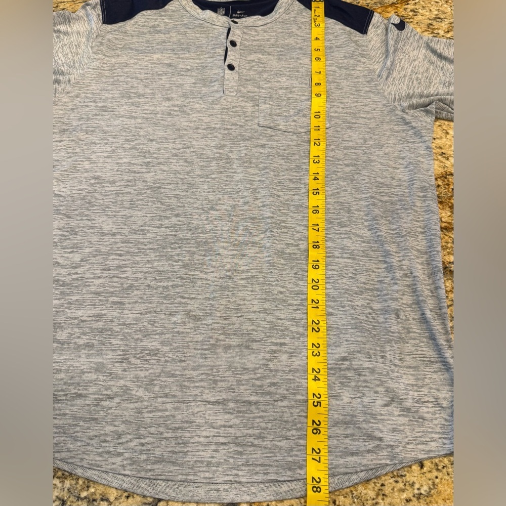 Dallas Cowboys Nike Shirt Men’s Size Large Gray 3/4 Sleeve Dri Fit Team Apparel - Picture 10 of 11